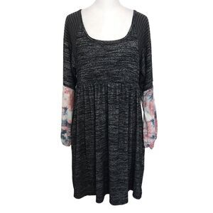 Egs California Black and Pink Mini Dress Size Small Boho Patchwork Dress